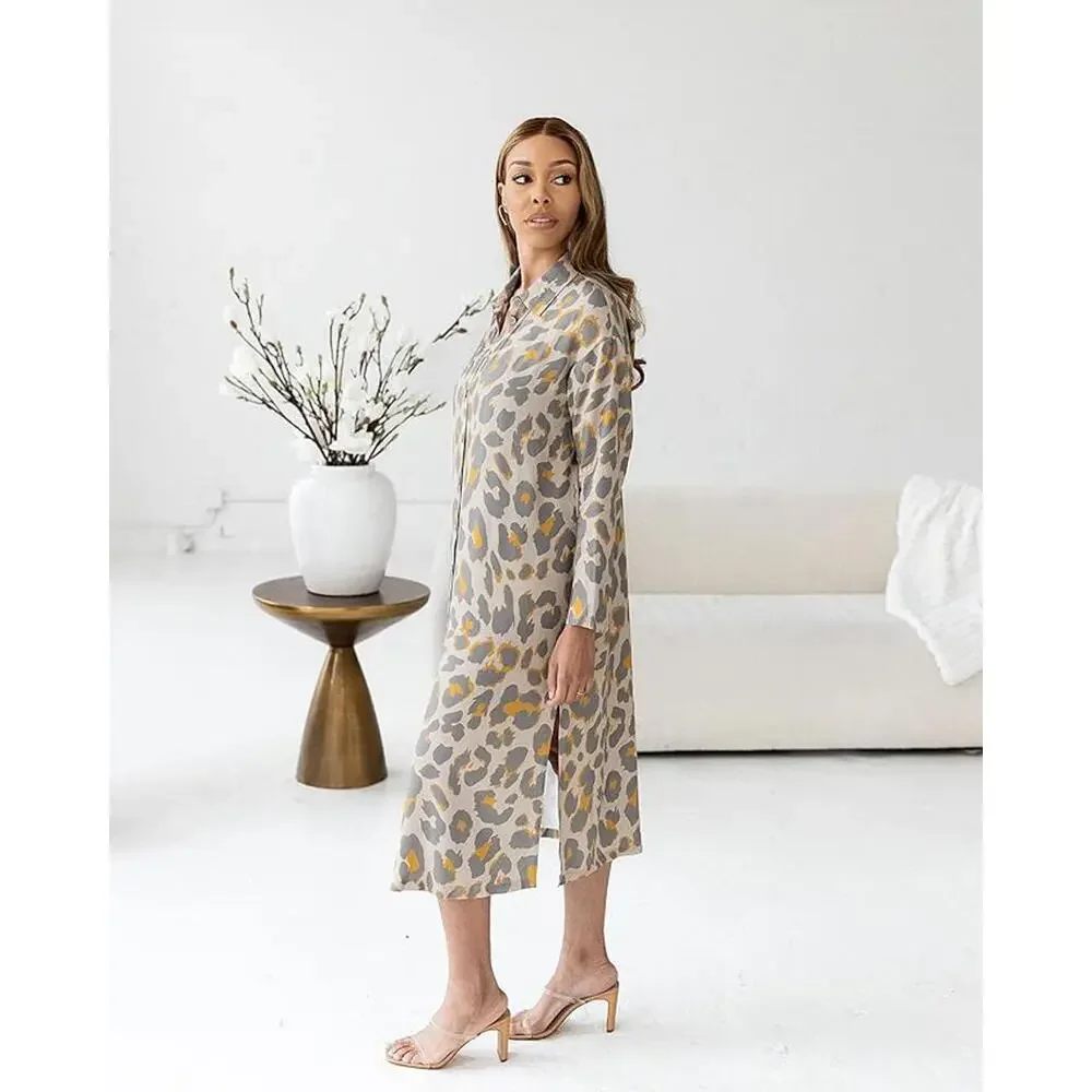 NWT The Drop Vetiver/Irish Cream Cheetah  Dress Collab with‎ Vicki Logan Sz S - Picture 2 of 8